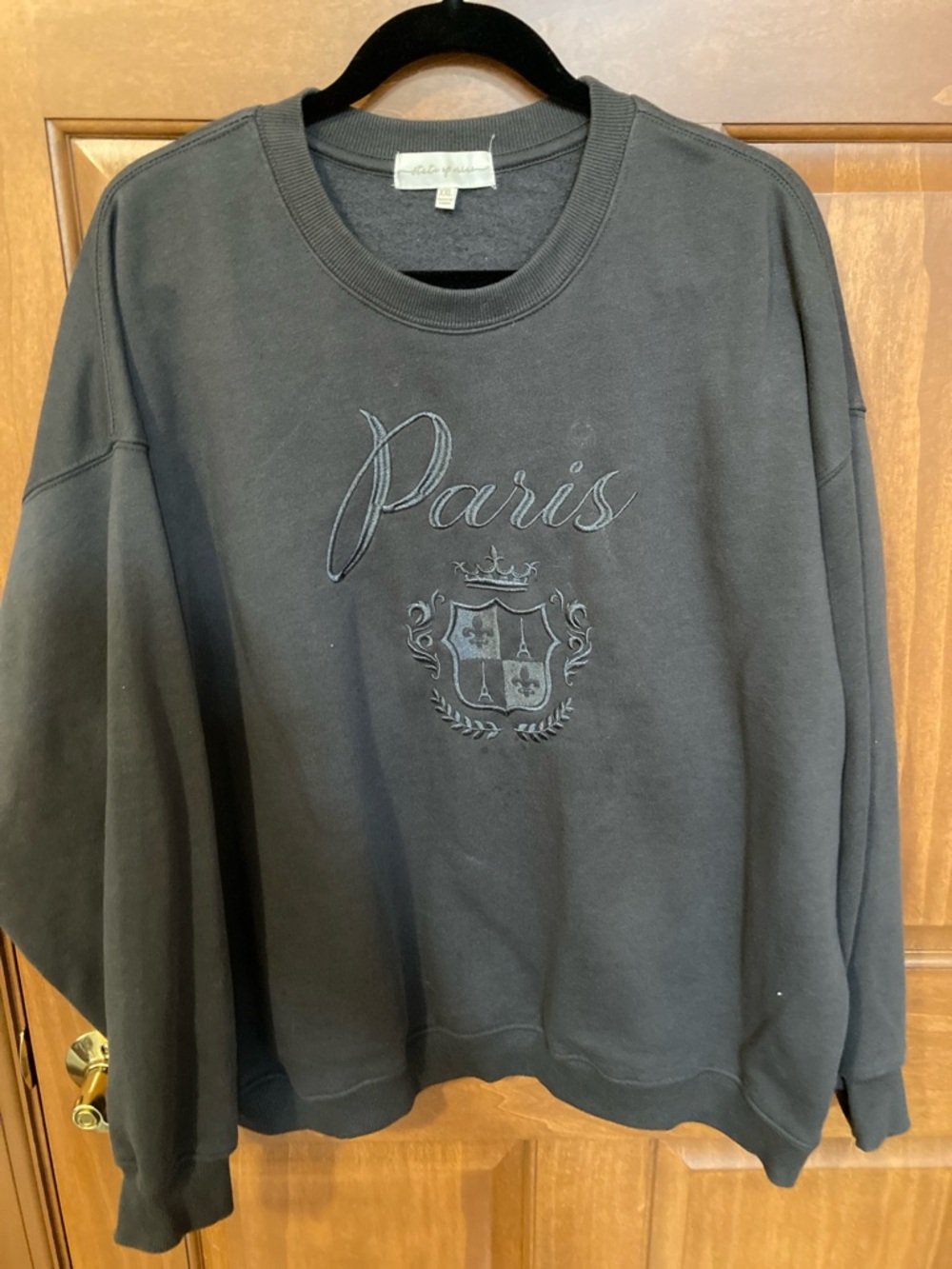 State of Mind Black Crewneck Sweatshirt with Gold Script